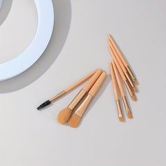 8pcs Candy Makeup Brush Set Portable Mini Travel