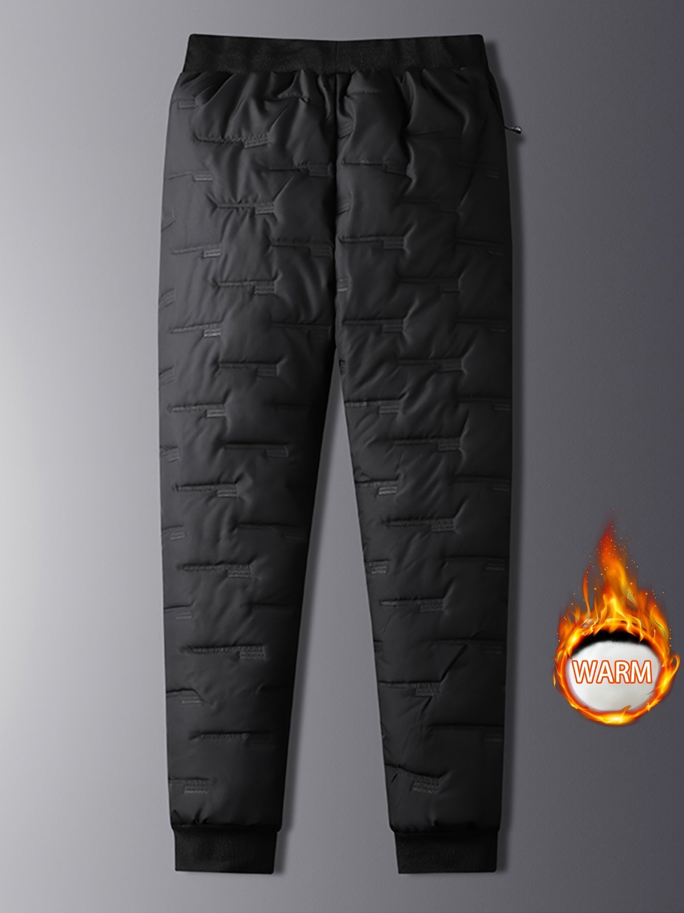 Men's Winter Thick Long Pants Warm Straight Leg Trousers