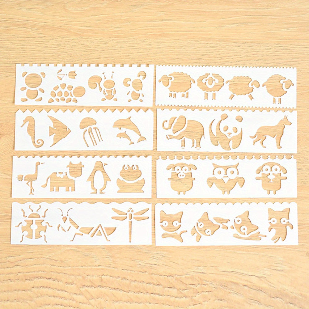 Kids Stencil Set 17 Letter Flower Leaf Weather Building Car & Animal Stencils