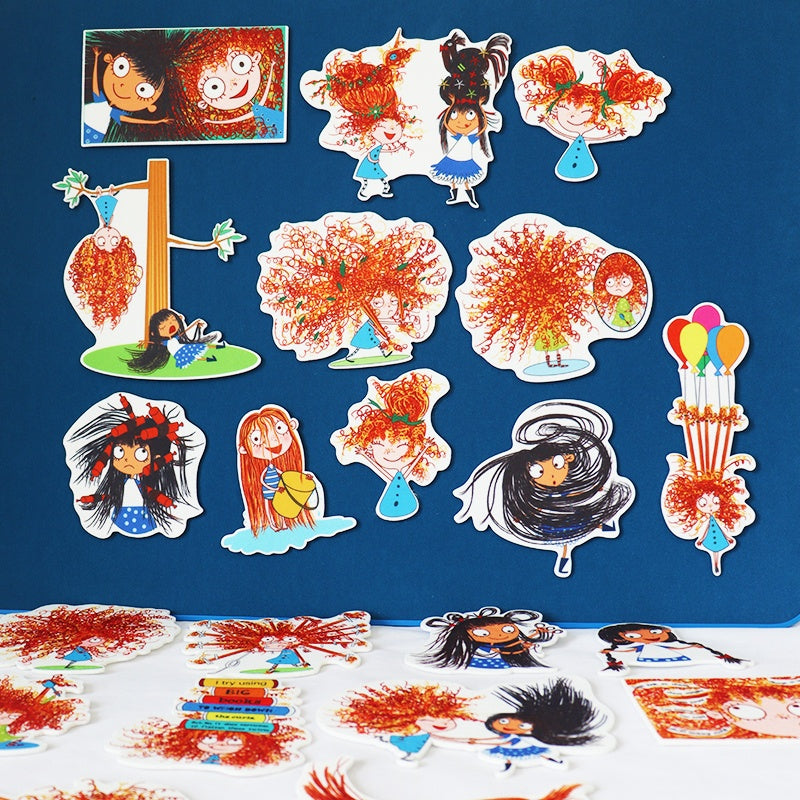 21pcs Felt Set No Curly Hair Book Theater Props Interactive Toy