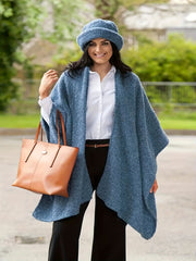  Solid Fleece Bat Sleeve Open Front Cardigan