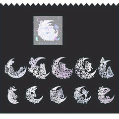 10pcs Retro Hollow Moon Phase Paper for Landscaping, 10x4x2In, 13x5x1In