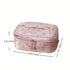 Star Pattern Velvet Cosmetic Bag Portable Toiletry Wash Bag
