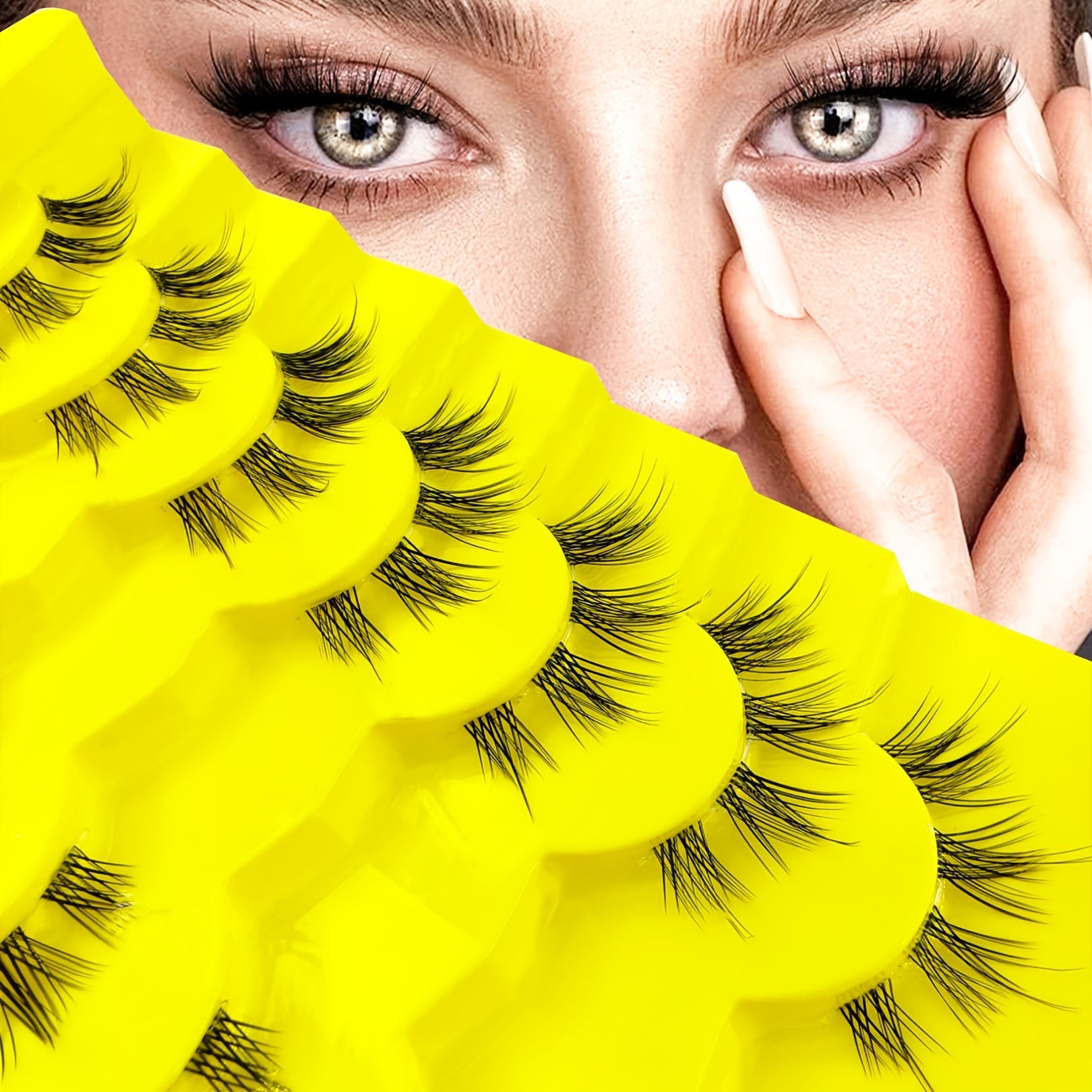 7 Pairs Cat Eyelashes Curling Natural Look Fluffy Faux Mink False Eyelashes