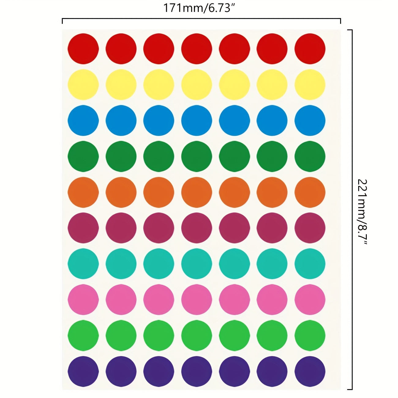 700pcs Round Colored Dot Stickers 1" Self-adhesive 10 Colors Sealing Sticker