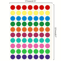 700pcs Round Colored Dot Stickers 1" Self-adhesive 10 Colors Sealing Sticker