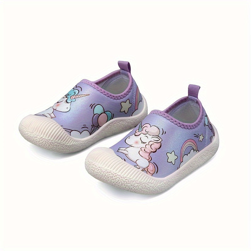 Boys Cartoon Slip On Sneakers - Lightweight Non Slip Shoes