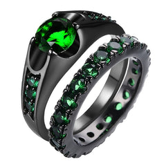 Gemstone Couple Ring Jewelry Accessories Engagement Wedding Hand Jewelry