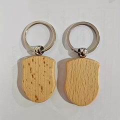 Beech Wood Keychain Wooden Tag DIY Square Pendant