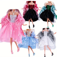 6th Doll Princess Party Pink Gown Set with Accessories