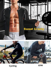 Men's Adjustable Waist Trimmer Sweat Sauna Jacket for Weight Loss