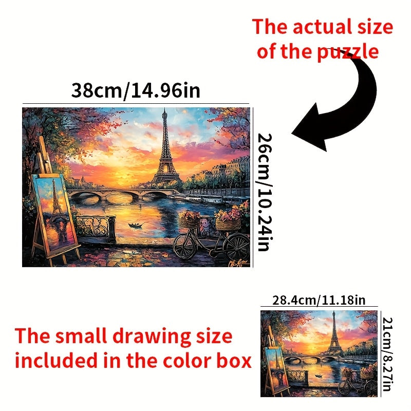 1000pcs Mini Jigsaw Puzzle Sunset Eiffel Tower Bridge Autumn