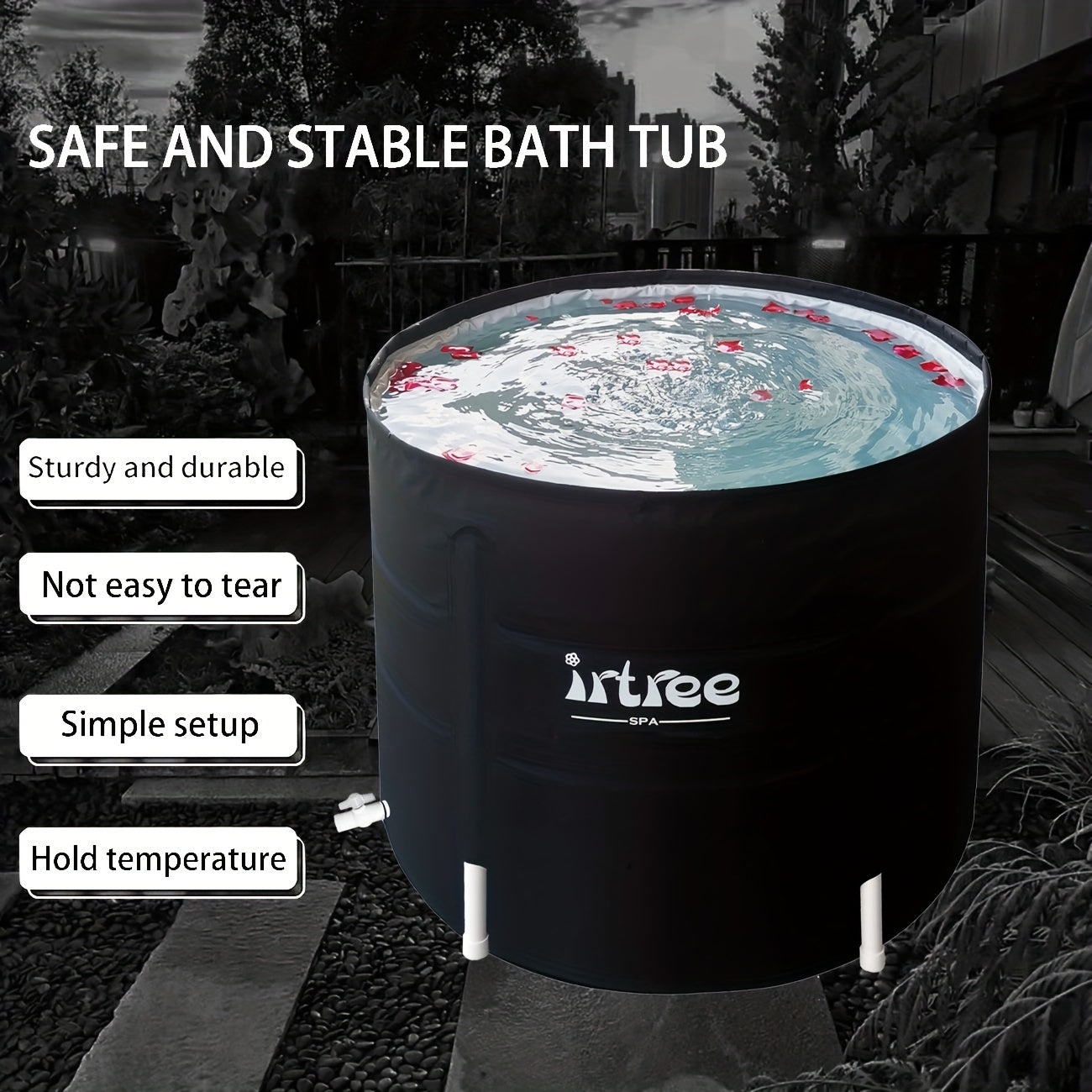 Portable Bathtub Soaking Tub Folding Bathtub Ice Bath Tub Shower Tub
