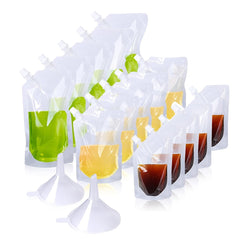 52pcs Liquid Storage Bag Reusable Drinking Flasks with Funnels