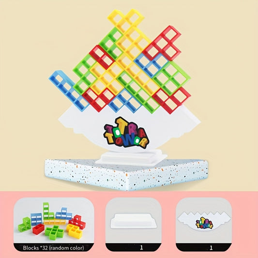 Balance Tower Building Set Colorful Family Party Game