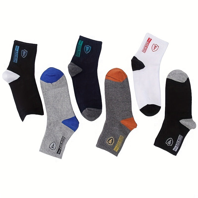6 Pairs Men's Sweat Absorbing Athletic Crew Socks