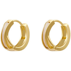 18K Plated Small Hoop Huggie Earrings Ear Buckle Daily Casual