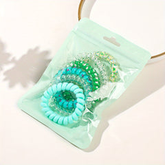 6pcs Candy Spiral Hair Tie Hair Sing No Crease Hair Ring Hair Accessories