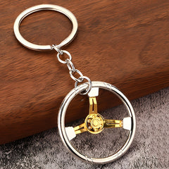 Mini Motorcycle Keychain Steering Wheel Pendant Backpack Ornament