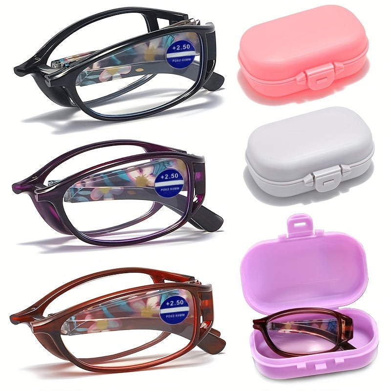 Print Flower Anti Light Blocking Reading Glasses For Women