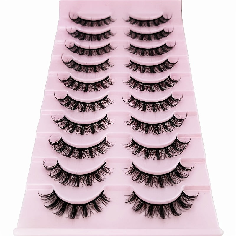 10 Pairs D Curl Anime Lashes Natural Fluffy Cosplay False Eyelashes