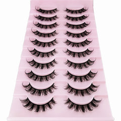 10 Pairs D Curl Anime Lashes Natural Fluffy Cosplay False Eyelashes