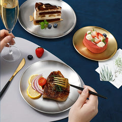 Stainless Steel 1pc Dinner Plate Round Dessert Tray