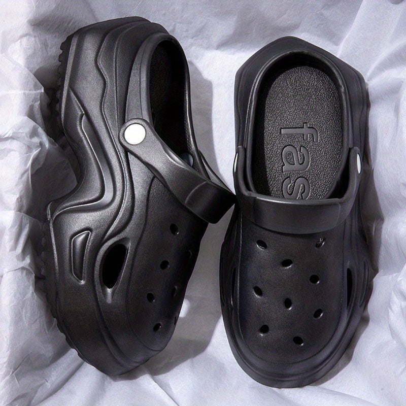 Women's Cartoon Platform Clogs Casual Hollow Out Ankle Strap Slip On Shoes