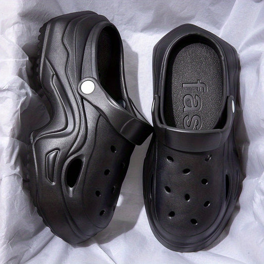 Women's Cartoon Platform Clogs Casual Hollow Out Ankle Strap Slip On Shoes