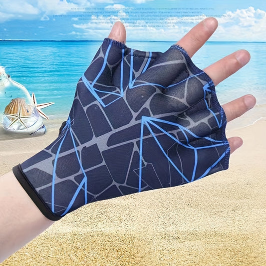 Open Finger Webbed Swim Glove with Elastic Nylon Paddle