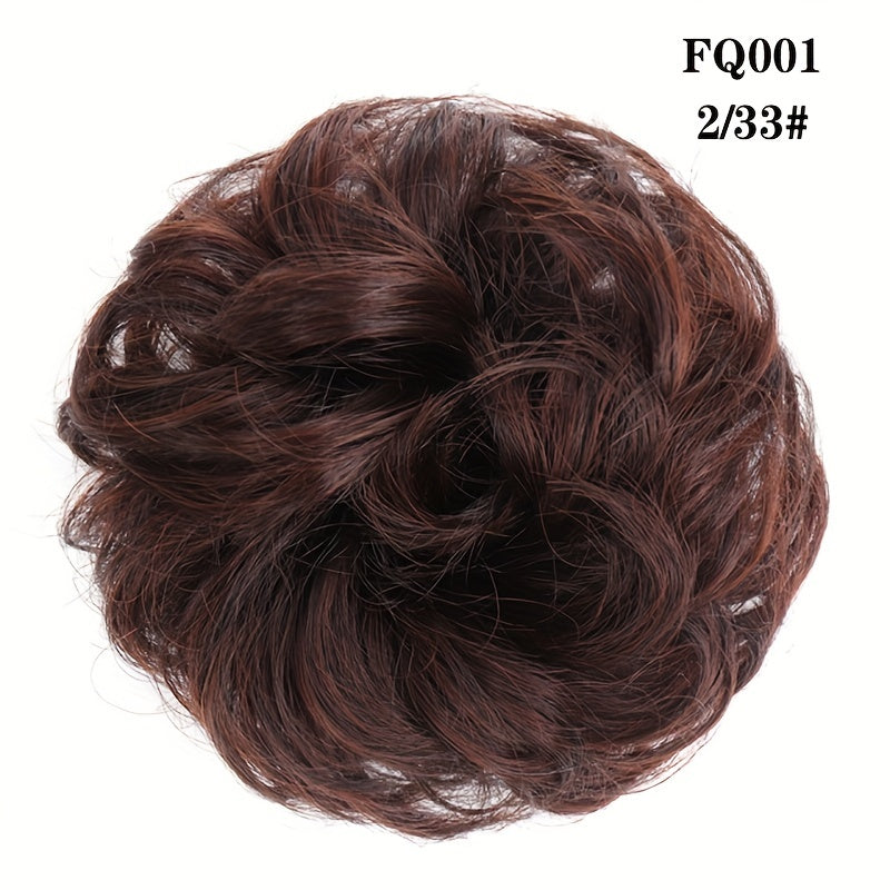 Curly Synthetic Messy Chignon Brown Hair Bun