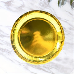 20 Pcs Disposable Paper Plates Golden Soak Proof Paper Plates Cut Proof Dinner P