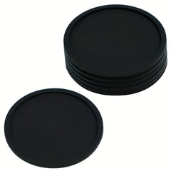 8pcs Round Silicone Coaster Grid Pattern Washable Placemat For Christmas