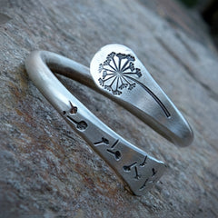 Boho Vintage Open Ring Flower Pattern Adjustable Women Jewelry