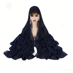 Chiffon Scarf Baseball Cap 2 Piece Set Breathable Sun Proof Hat
