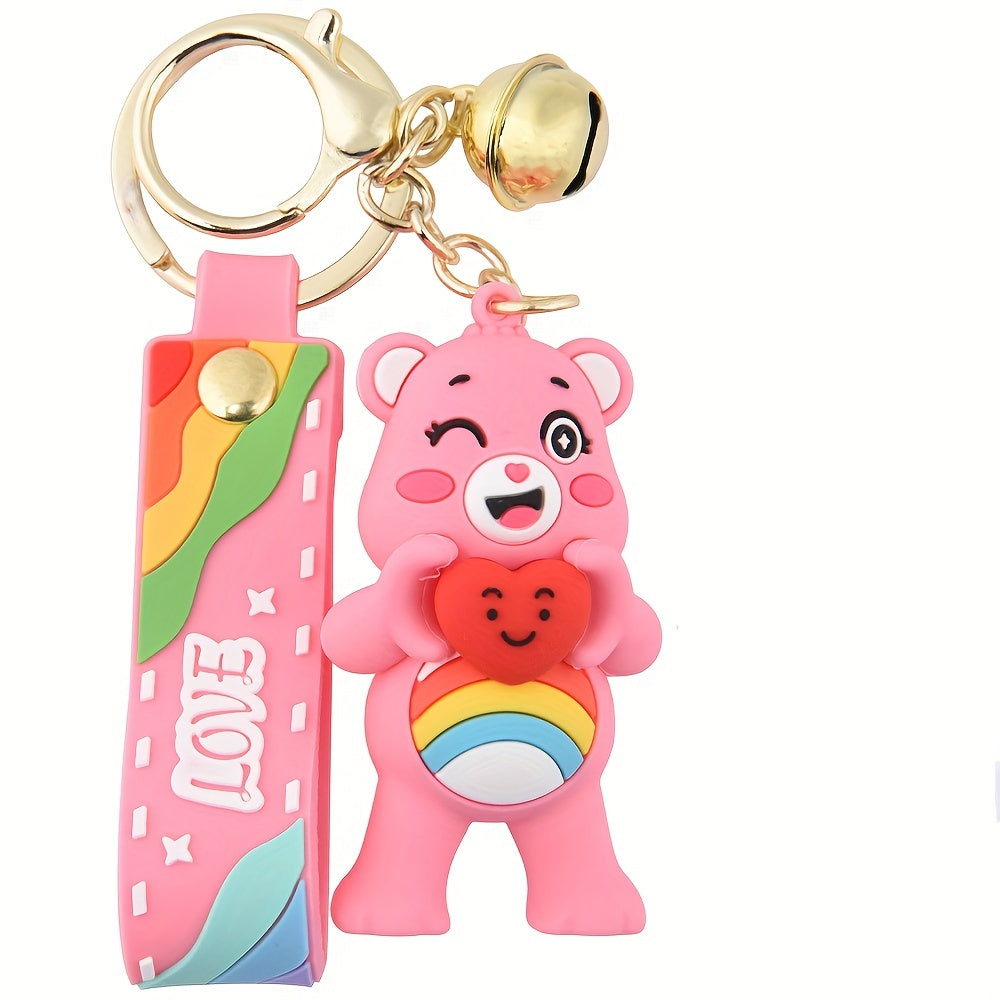 Cartoon Bear Bracelet Keychain Doll Purse Bag Car Key Charm Accessory