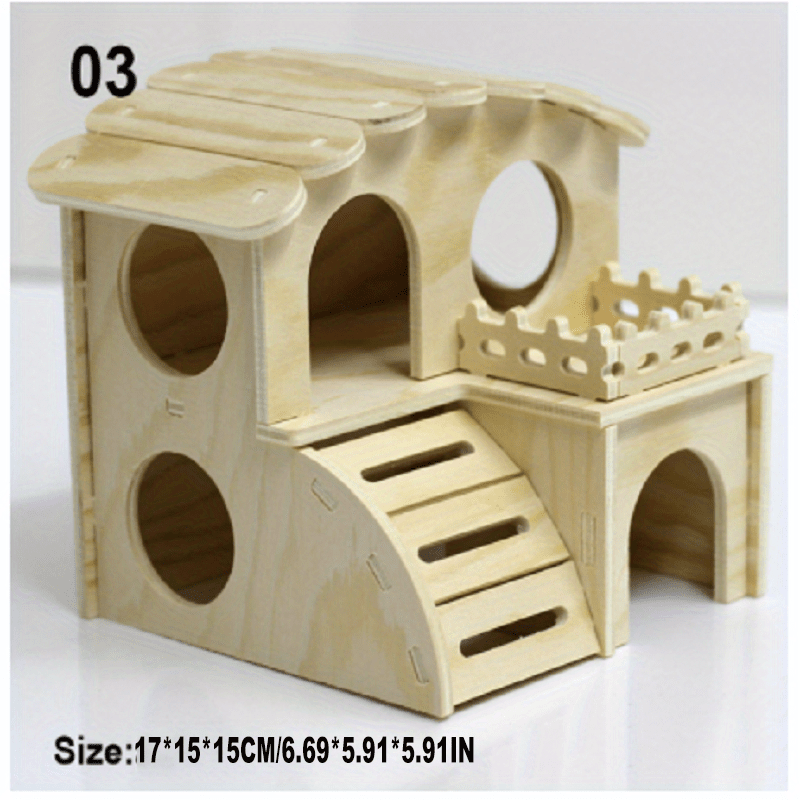 Hamster Wooden House Swing Nest Cage Supplies