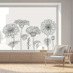 2pcs Daisy Flower Stickers Self-adhesive Removable PVC Wall Decals