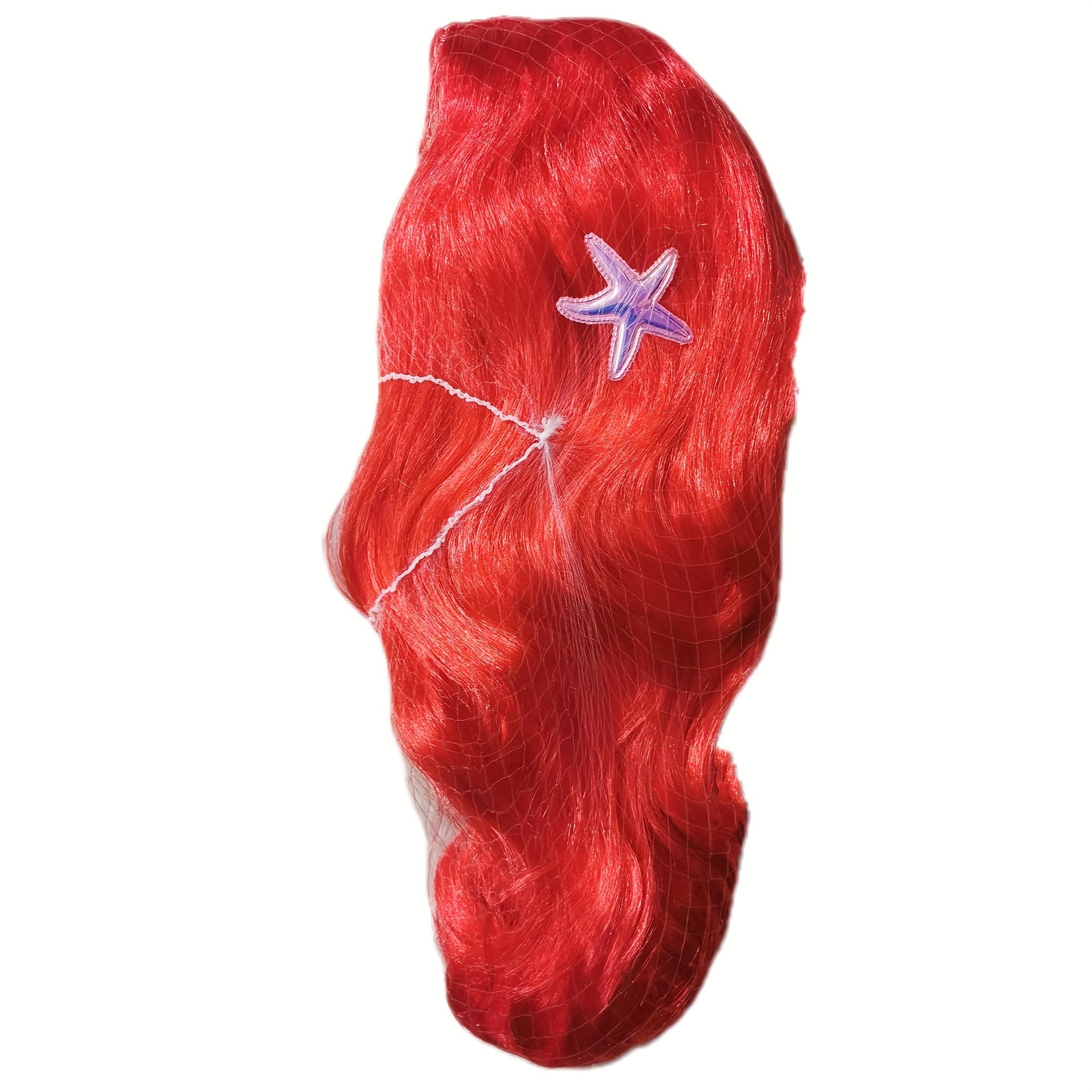 Red Long Curly Mermaid Wig for Halloween Cosplay
