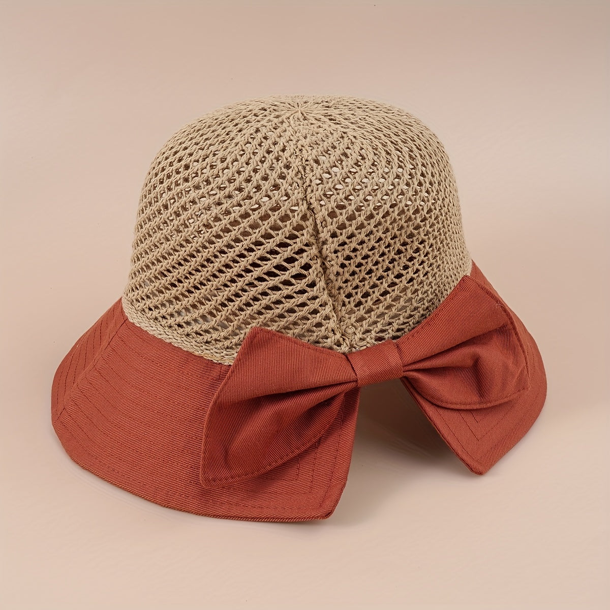 Bowknot Hollow Stitching Bucket Hat Sunscreen Beach Hat