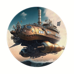 Spaceship Pattern Gaming Mousepad 20x20cm Rubber Border Mousepad
