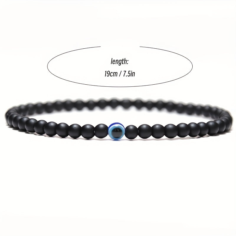 Men's Evil Eye Stone Beaded Bracelet