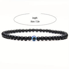 Men's Evil Eye Stone Beaded Bracelet
