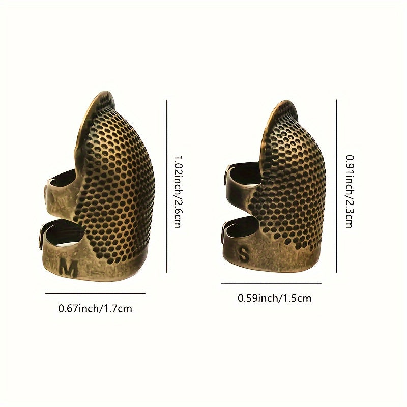 Adjustable Copper Finger Cots Sewing Thimbles Hand-Stitched Cross Stitch Finge
