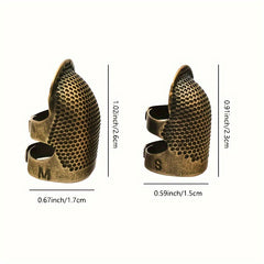 Adjustable Copper Finger Cots Sewing Thimbles Hand-Stitched Cross Stitch Finge