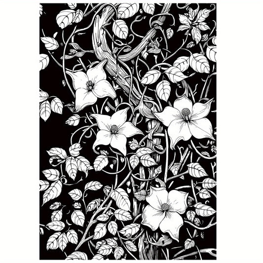 Deluxe Happy Plant Drawing Book 22 Pages - Thicker Paper, Adult Coloring Book