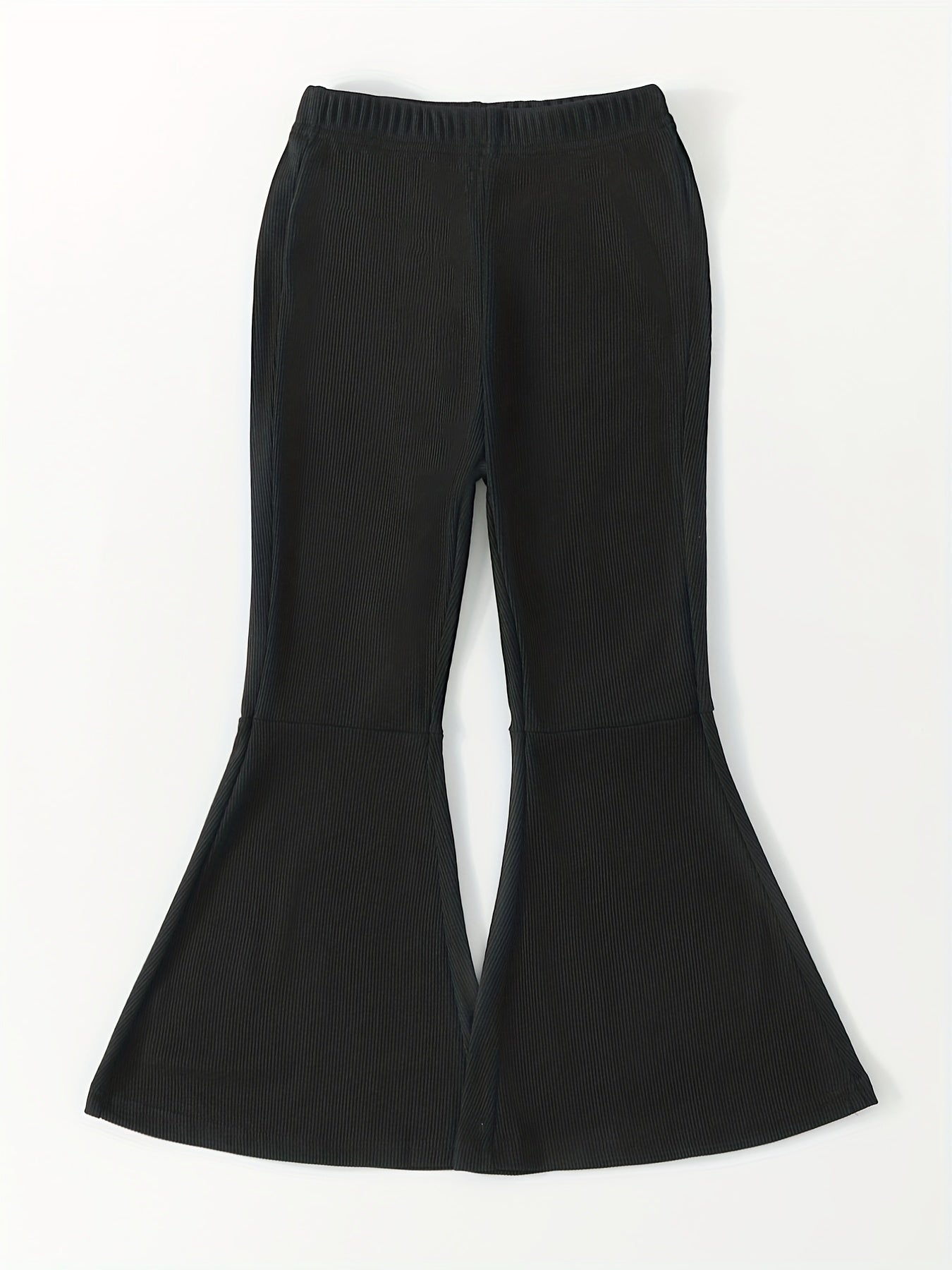Girls Casual Bell Bottom Pants Stretch High Waist Flared Pants