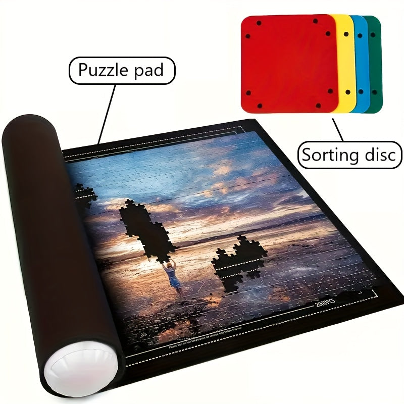 Puzzle Mat Set with Sorting Plates - Lightweight Felt Material