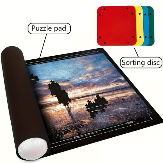 Puzzle Mat Set with Sorting Plates - Lightweight Felt Material