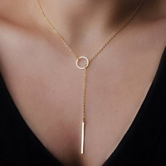 Metal Stick Pendant Necklace